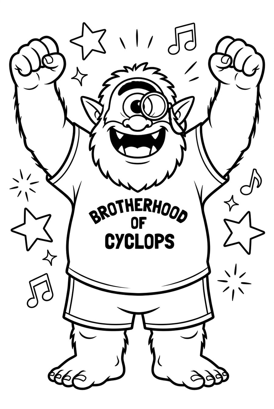 Line-art coloring page: Eye Can See!
